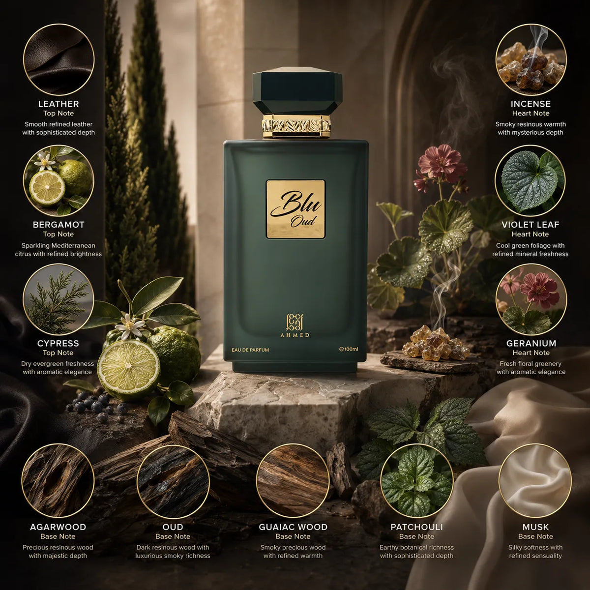 Ahmed Al Maghribi Blu Oud Extrait de Parfum for Unisex