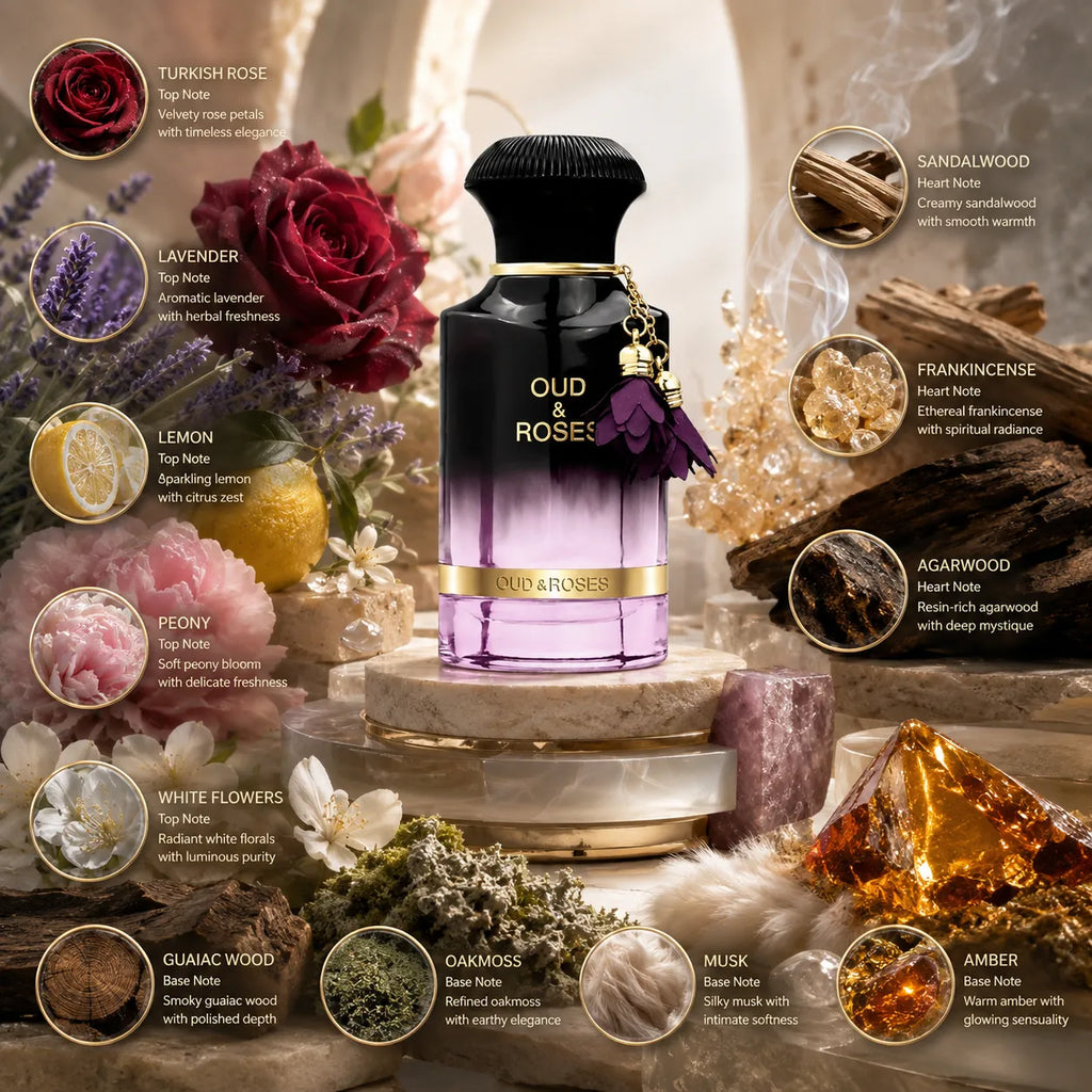 Ahmed Al Maghribi Oud & Roses Extrait de Parfum for Unisex