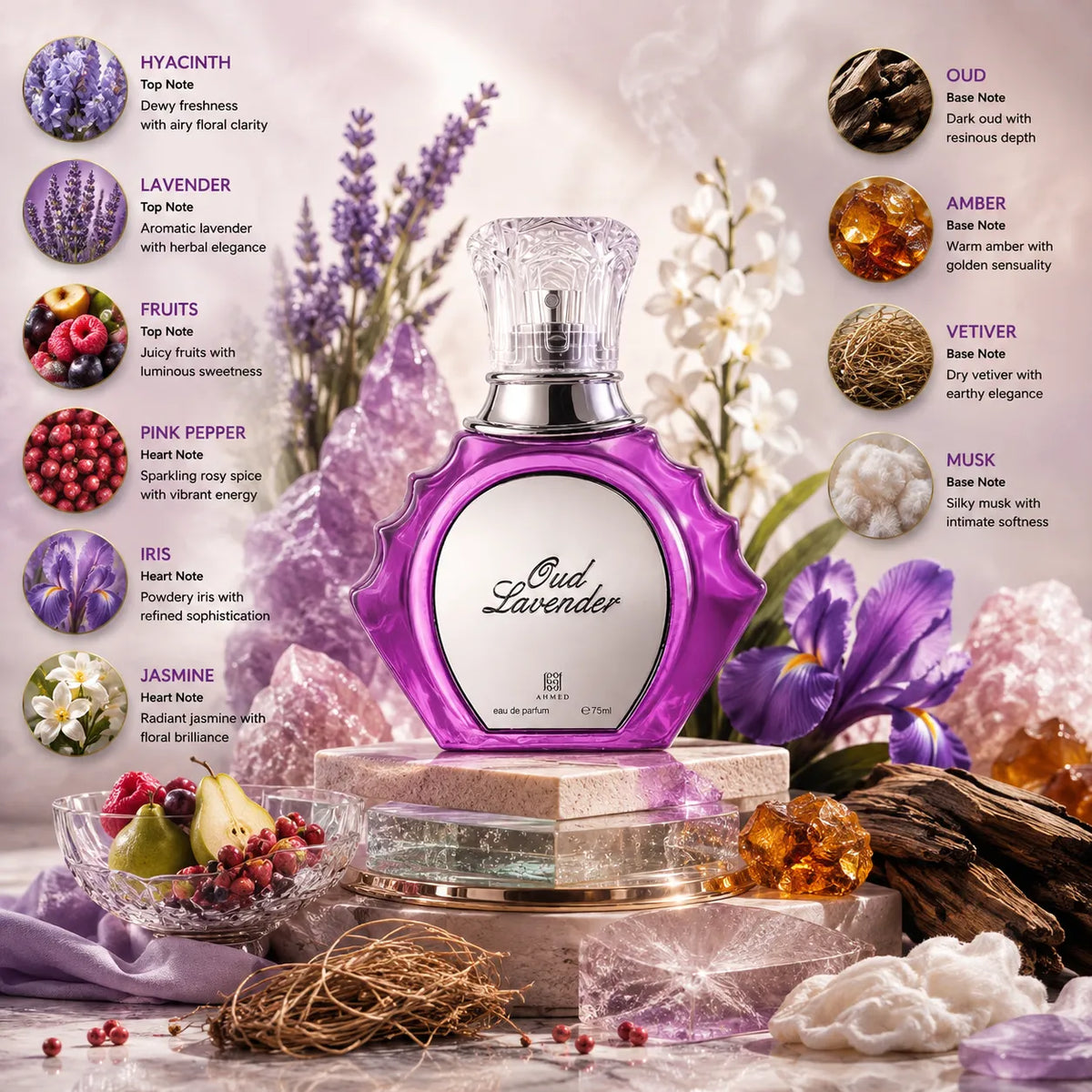 Ahmed Al Maghribi Oud Lavender Extrait de Parfum for Unisex