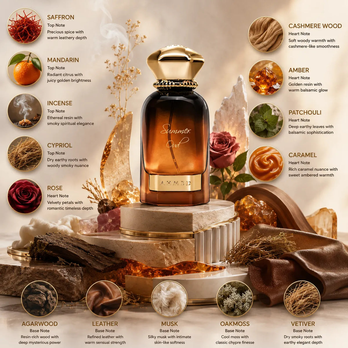 Ahmed Al Maghribi Summer Oud Extrait de Parfum for Men
