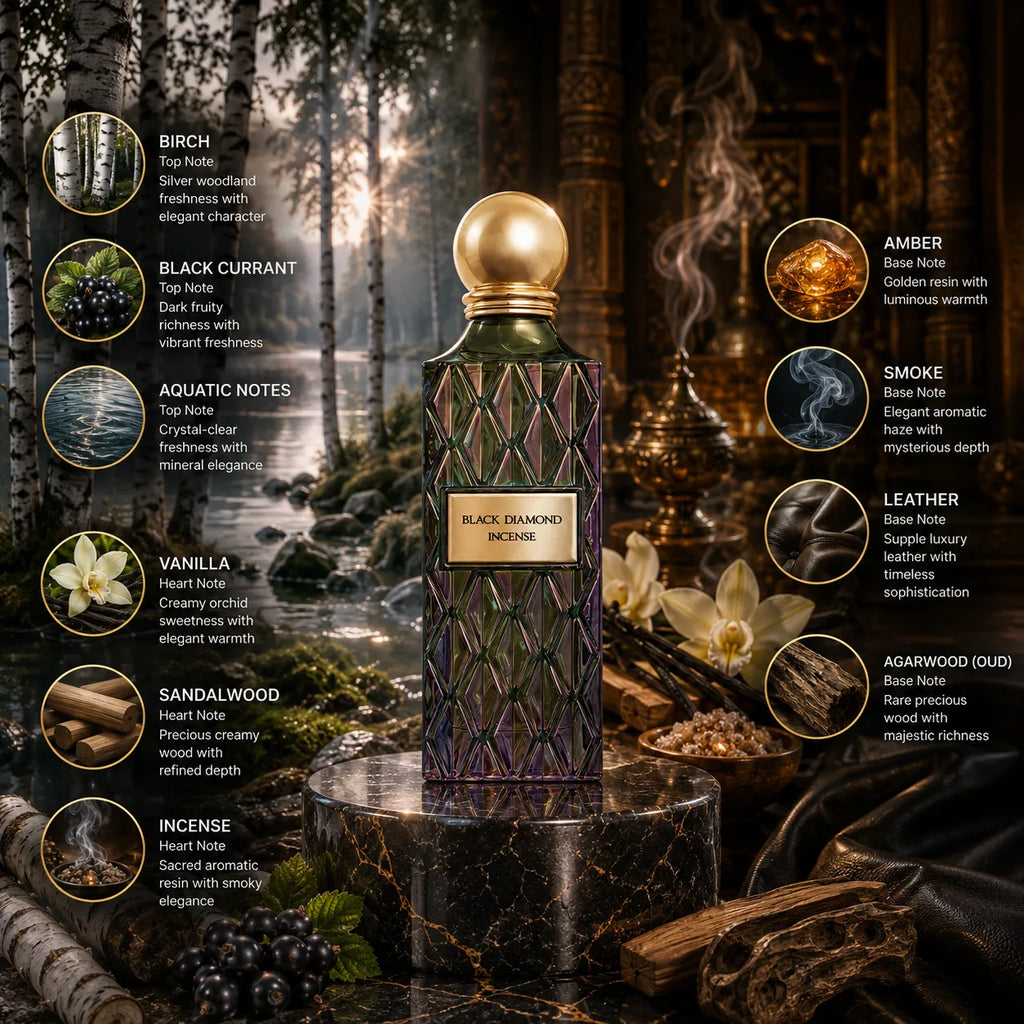 Ibraheem Al Qurashi Black Diamond Incense Eau de Parfum for Unisex