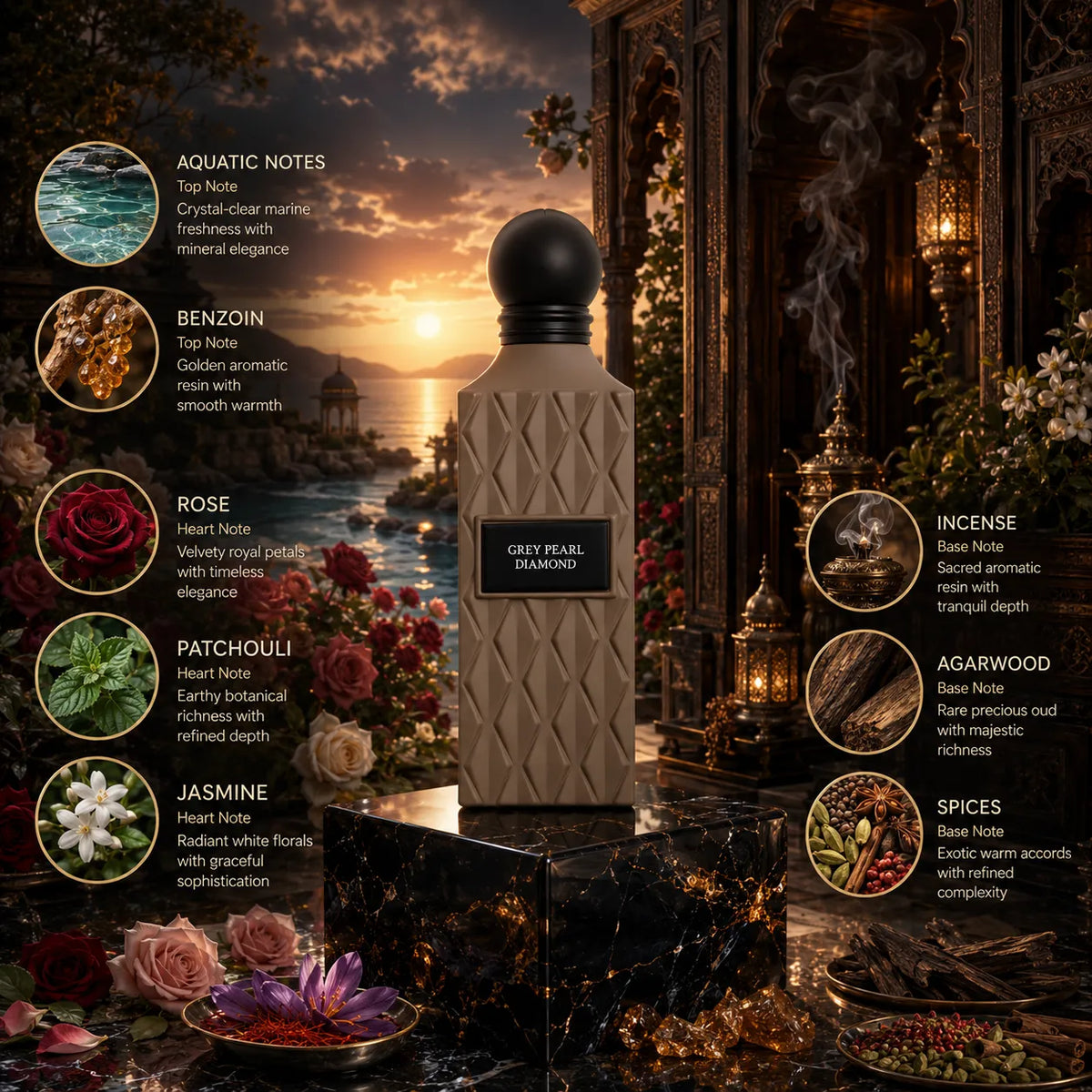 Ibraheem Al Qurashi Grey Pearl Diamond Eau de Parfum for Unisex