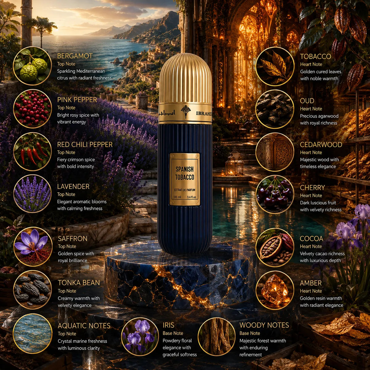 Ibraheem Al Qurashi Spanish Tobacco Extrait de Parfum for Unisex